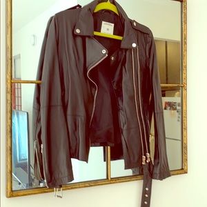 Zara real leather moto jacket. Size XS